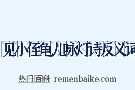 见小侄龟儿咏灯诗反义词是什么意思的图片